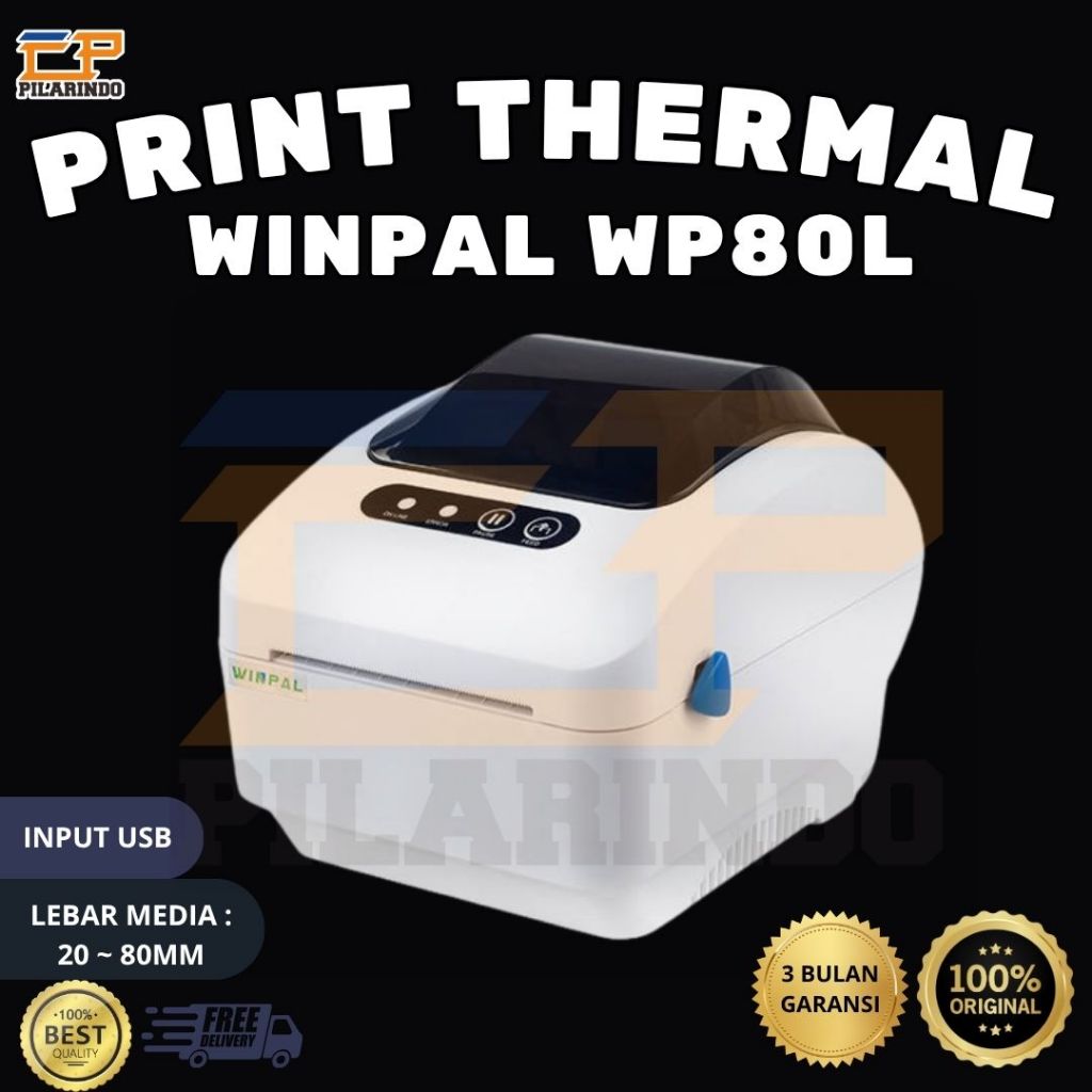PRINTER BARCODE THERMAL LABEL WINPAL WP80L USB