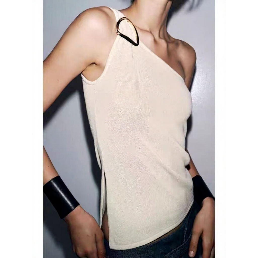 LHH29 - SoftBeige One Shoulder (S,M) - Top