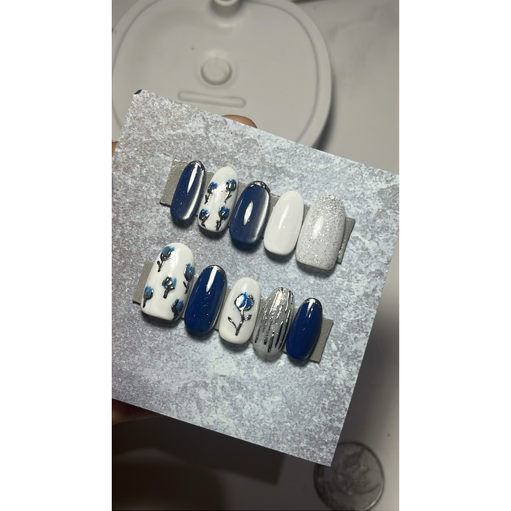 Blue Silver Cateye