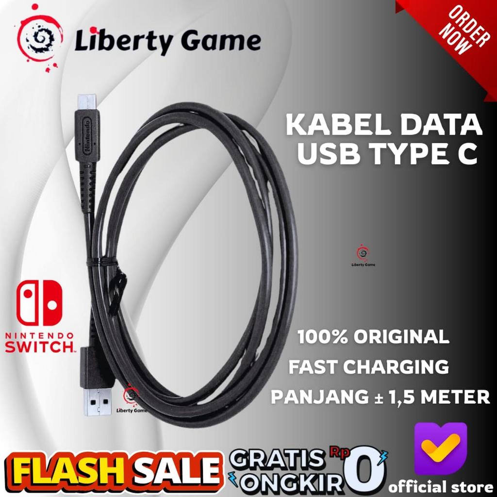 Kabel / Cable Data Usb Nintendo Switch Original Fast Charging Cable Type C