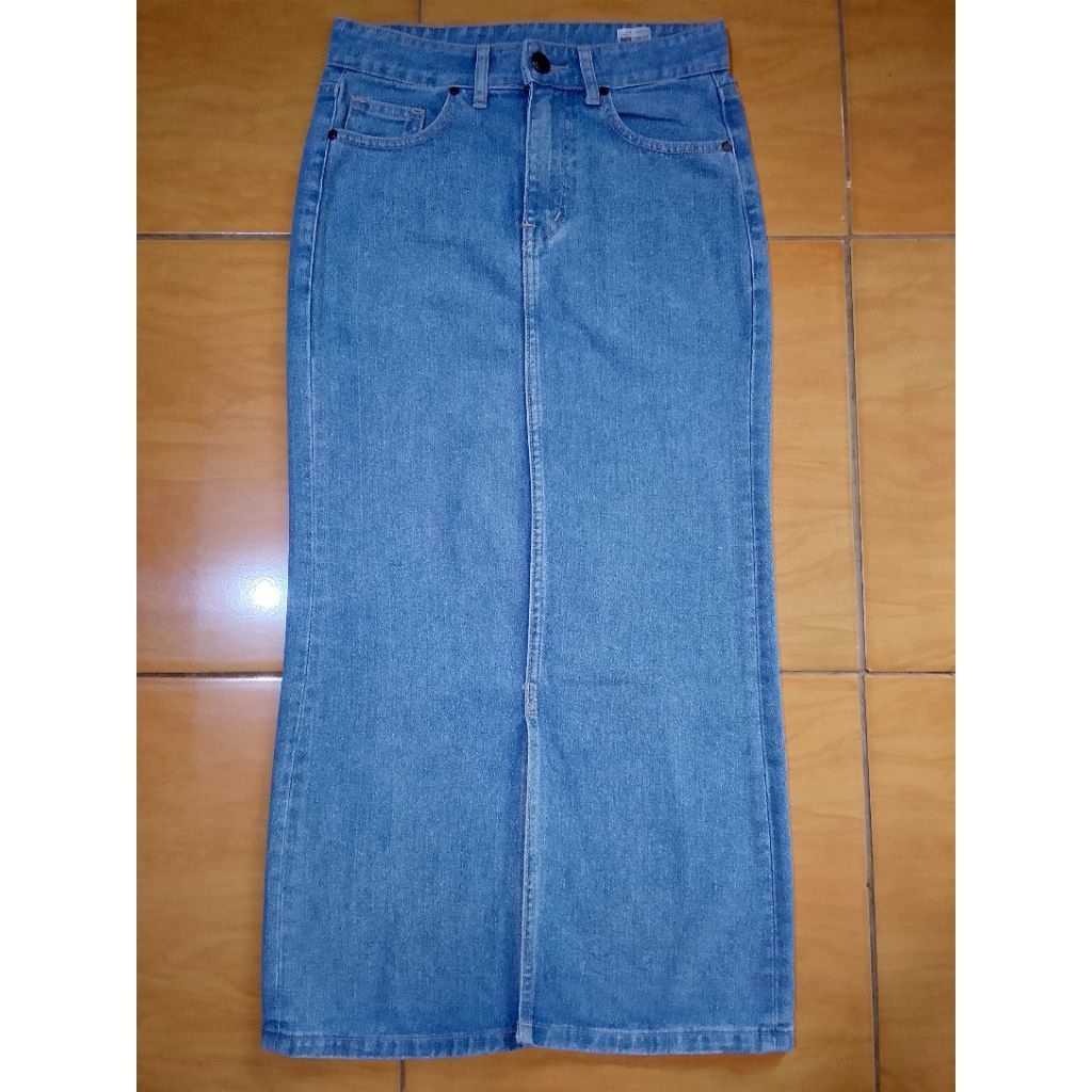 rok span jeans belah depan