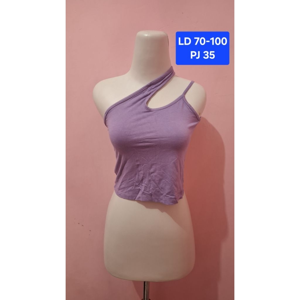 Tanktop One Shoulder Ungu