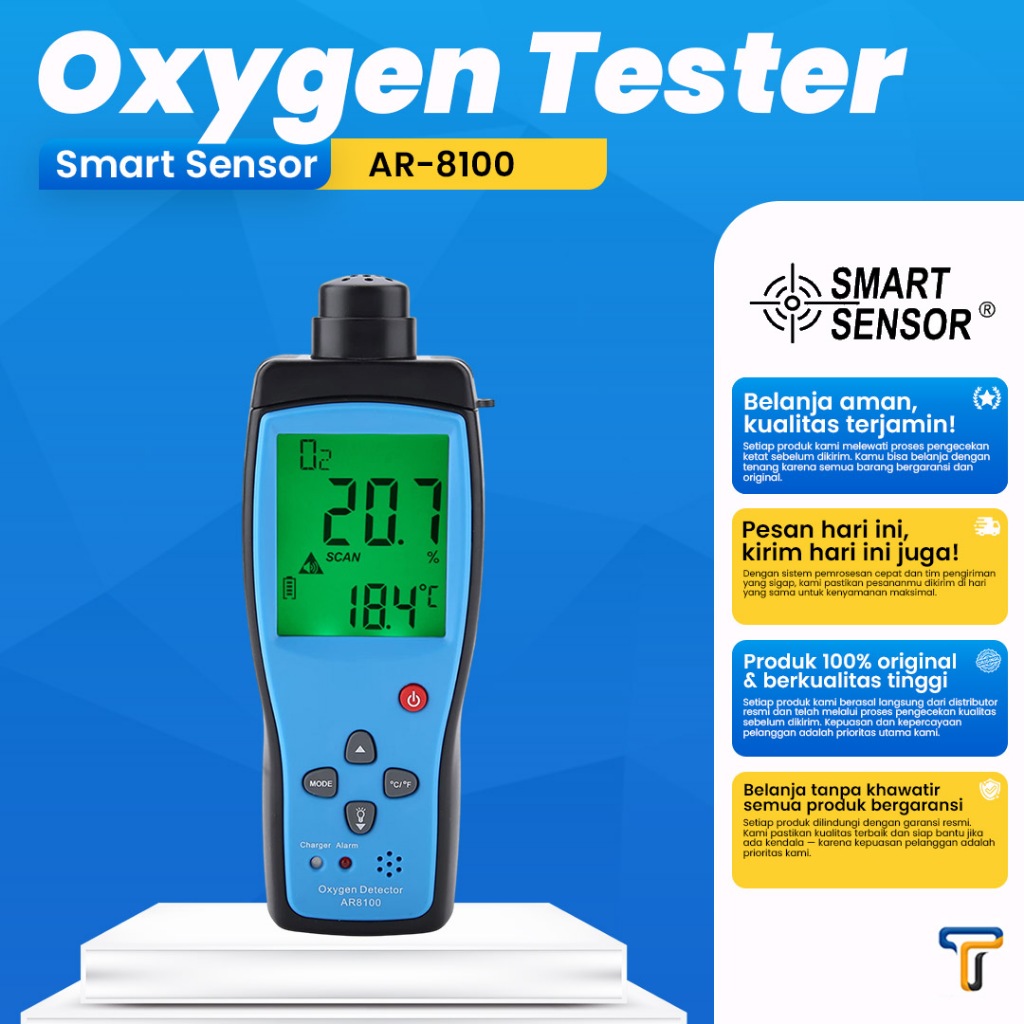Oxygen Tester Smart Sensor AR8100 Detector O2 Analyzer AR 8100 Oksigen