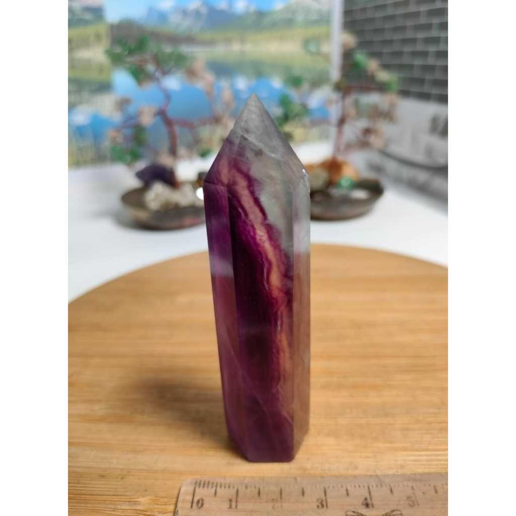 Tower Candy Rainbow Fluorite Natural Point (3)