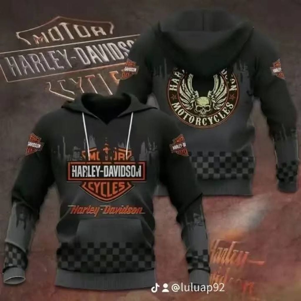 pulover  keren fullprinting harley davidson