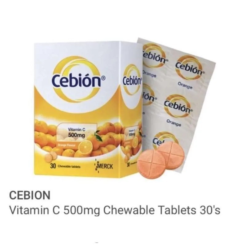 Cebion Chewable C 500mg Chewable Tablets Orange 30s
