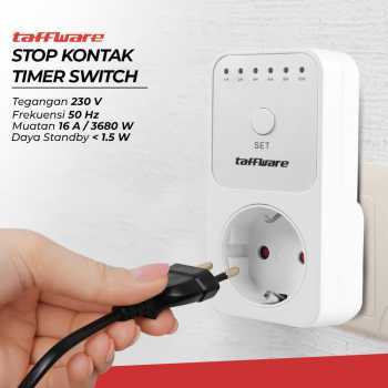 Stop Kontak Timer Switch Digital 6 Program EU Plug 16A 230V