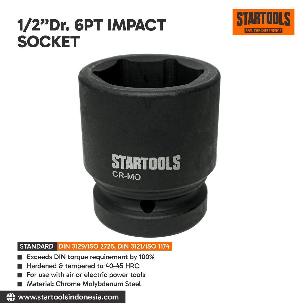 STARTOOLS 1/2" 6PT Impact Socket 36mm / Socket Heavy Duty Hitam