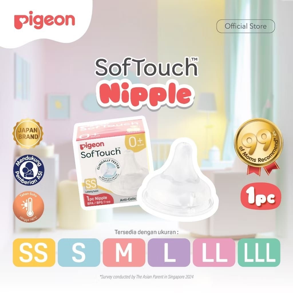PIGEON NIPPLE DOT WIDE NECK SOFTOUCH