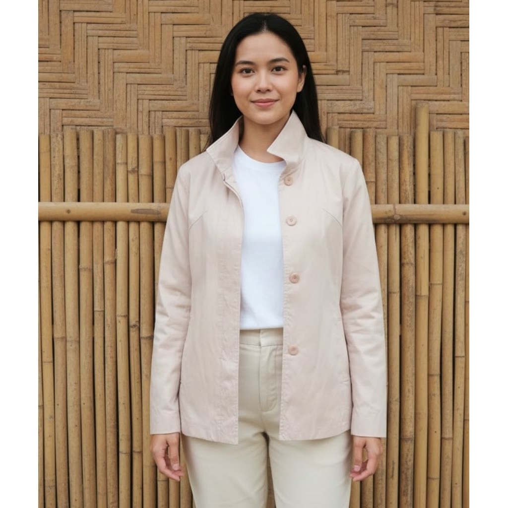 Blazer Button Up Beige Jacket Ld 92 pb 69