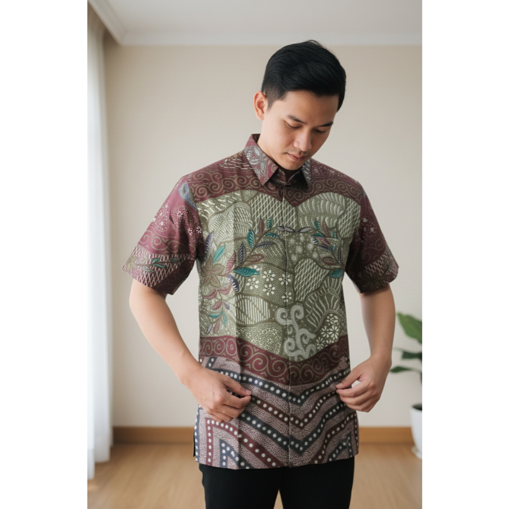 KPD_14 "Batik Pria Lengan Pendek Lapis Puring"