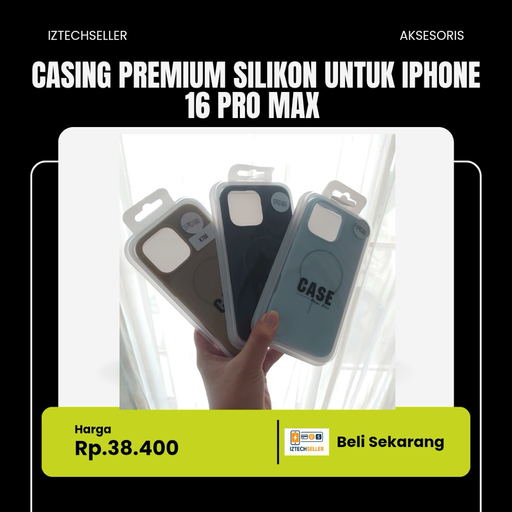 Casing Premium Silikon untuk iPhone 16 Pro Max