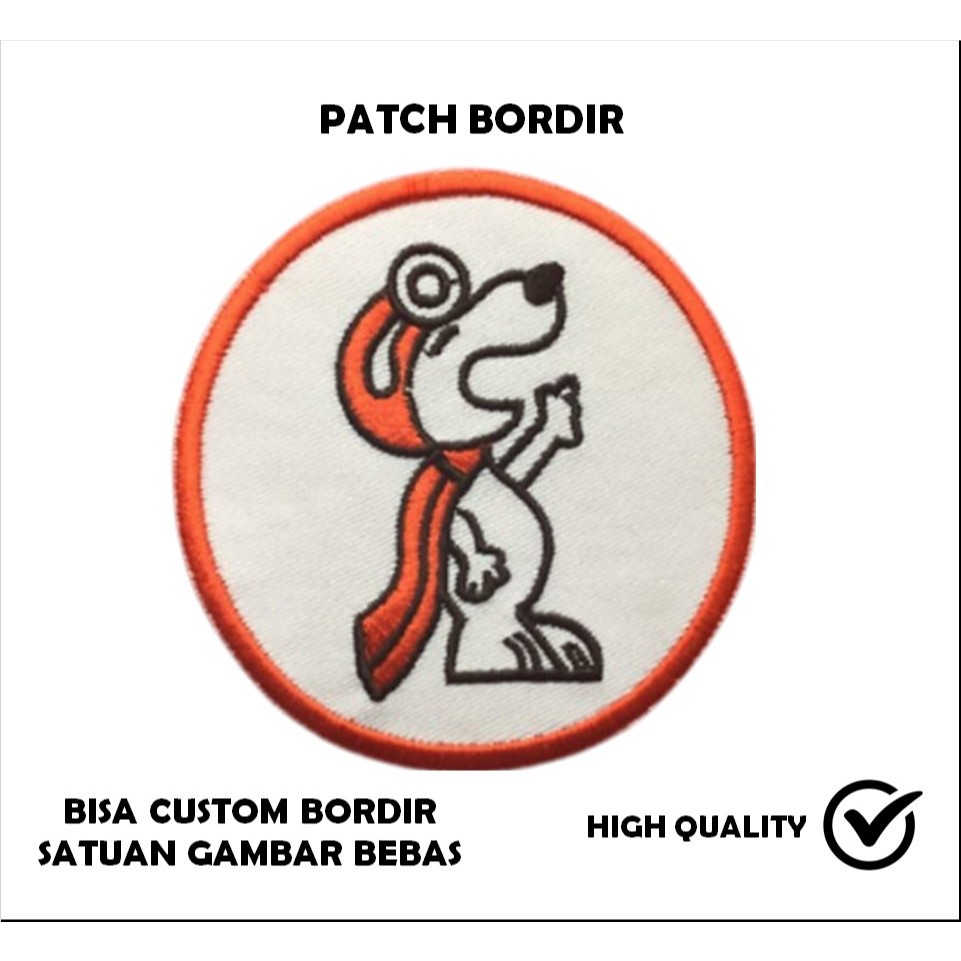 EMBLEM PATCH BORDIR GAMBAR SNOOPY TESTIMONI-TTB