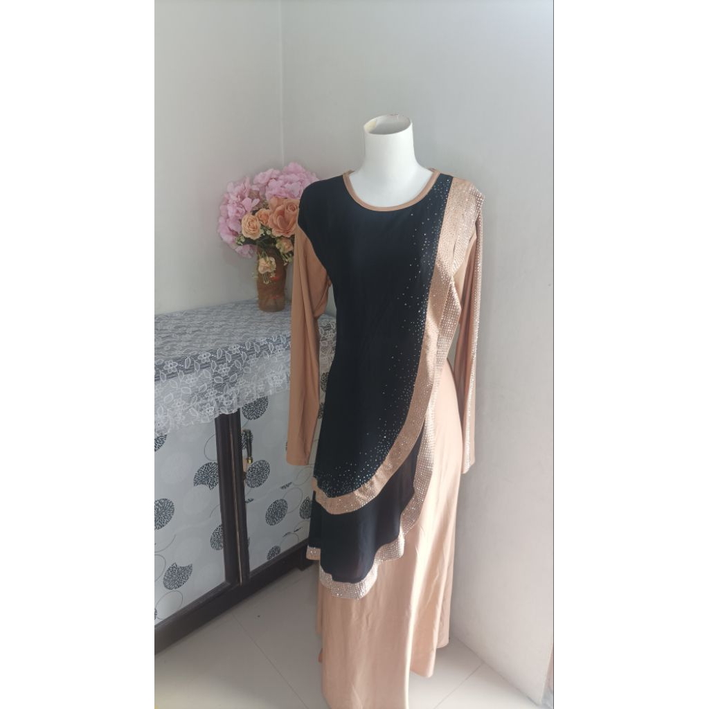 gamis black choco preloved