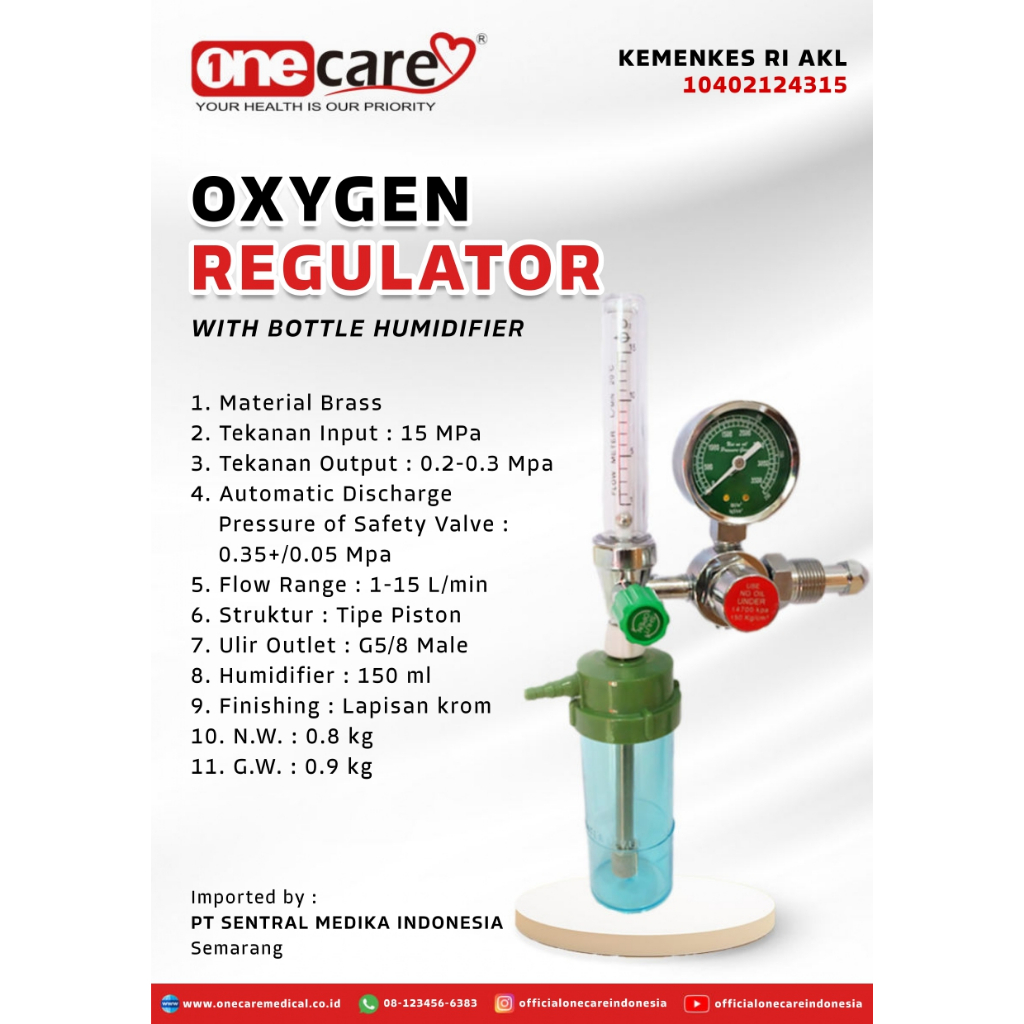 Regulator Oxygen -  Onecare