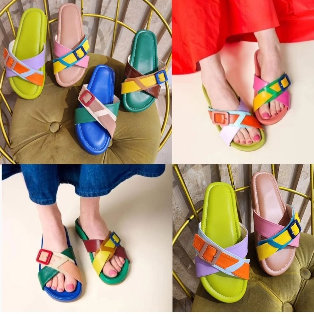 sendal viral warna warni