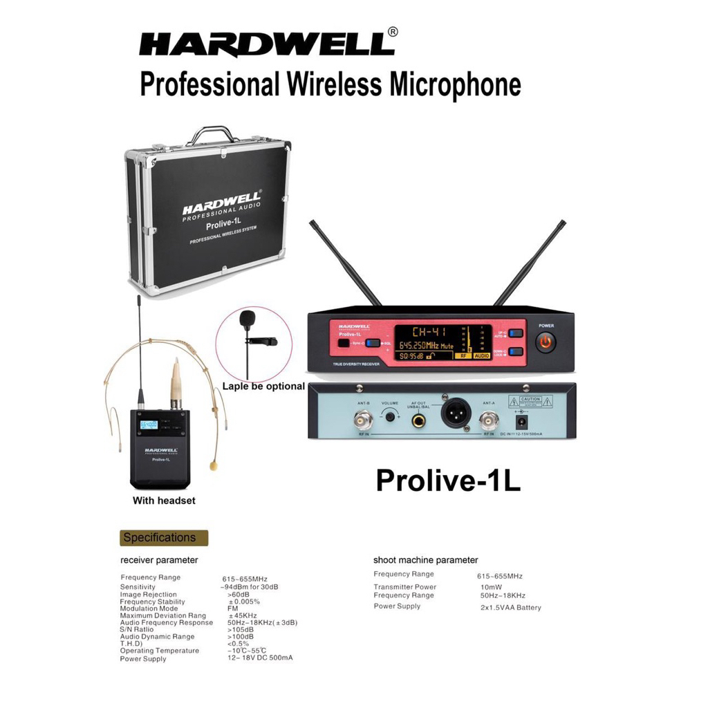 Mic Wireless Hardwell Prolive-1L Headset Original