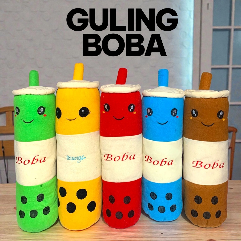Guling Boneka Boba LED Guling Boba Boneka Guling Boba