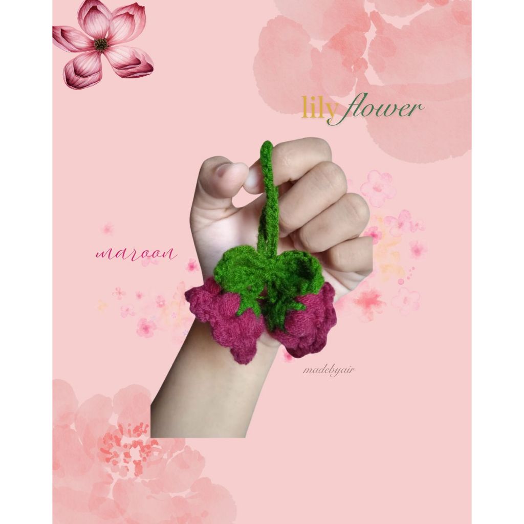 KEYCHAIN-lilyyellow-pink