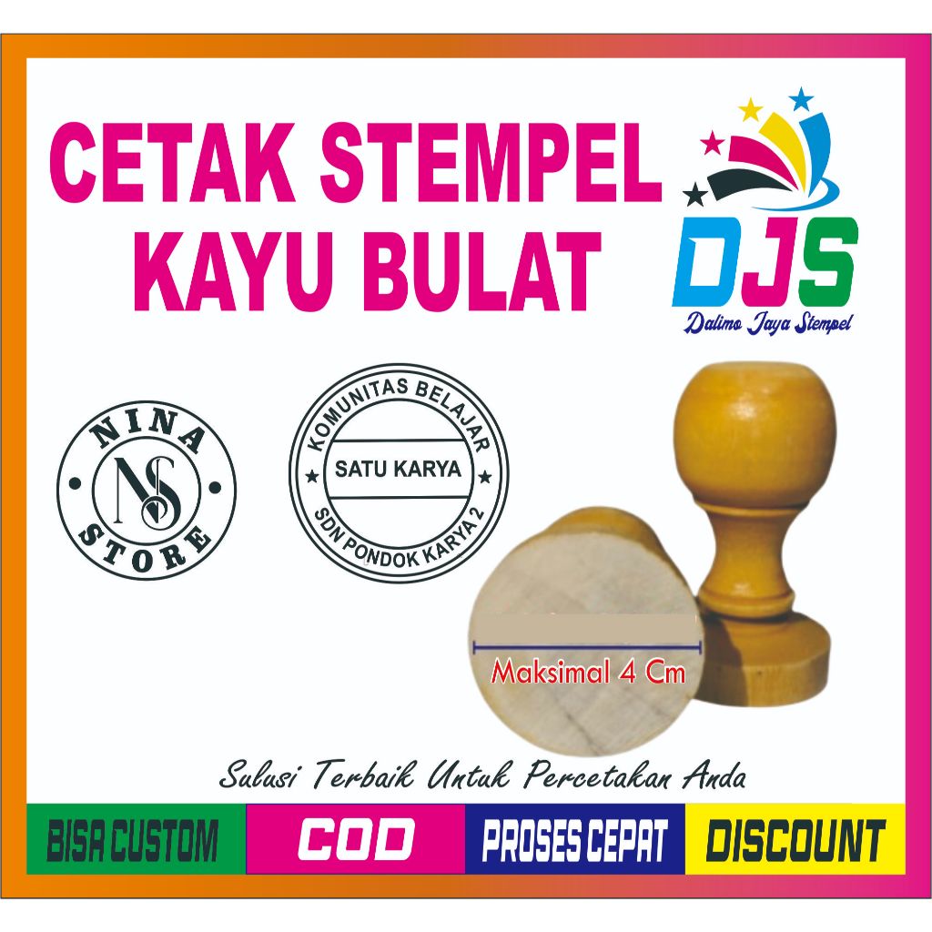 CETAK STEMPEL KAYU BULAT