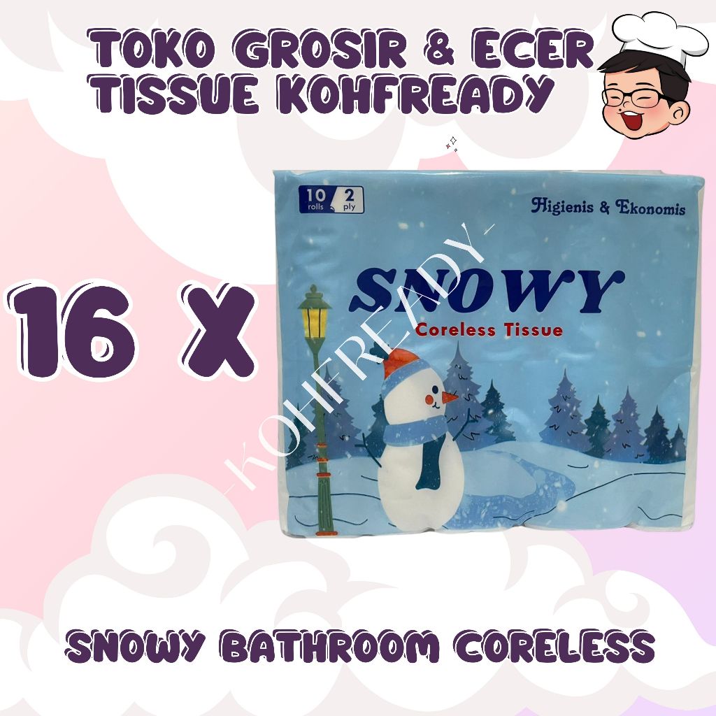 Snowy Coreless tissue kartonan isi 16 pack