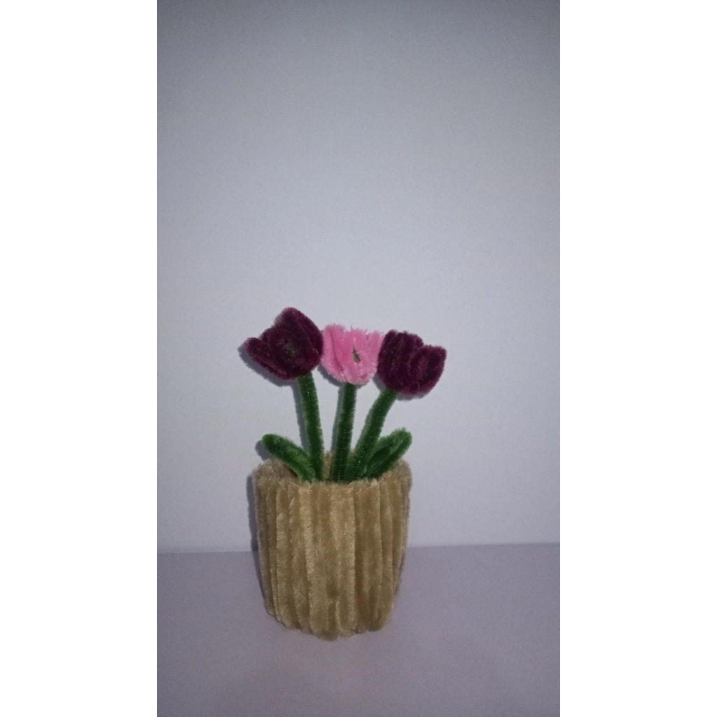 Pot bunga kawat bulu mini