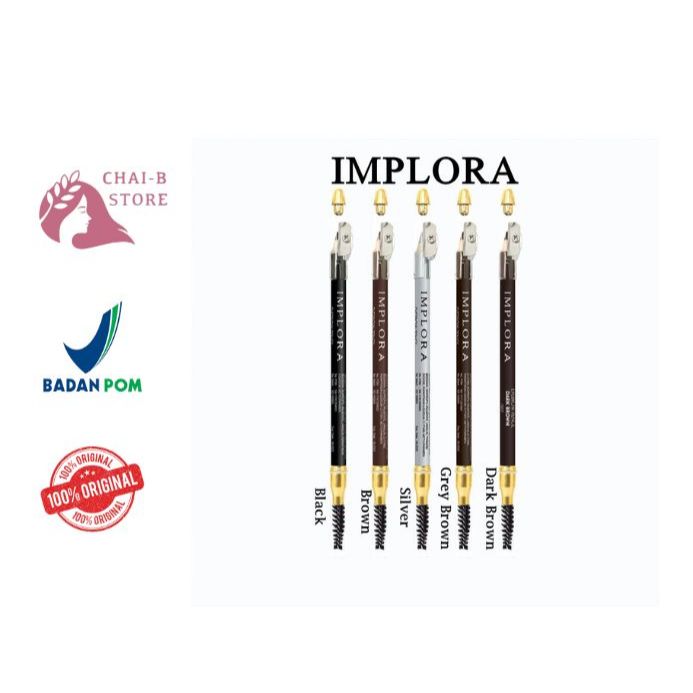 IMPLORA Pensil Alis 2in1 - Soft Type Eyebrow Pencil