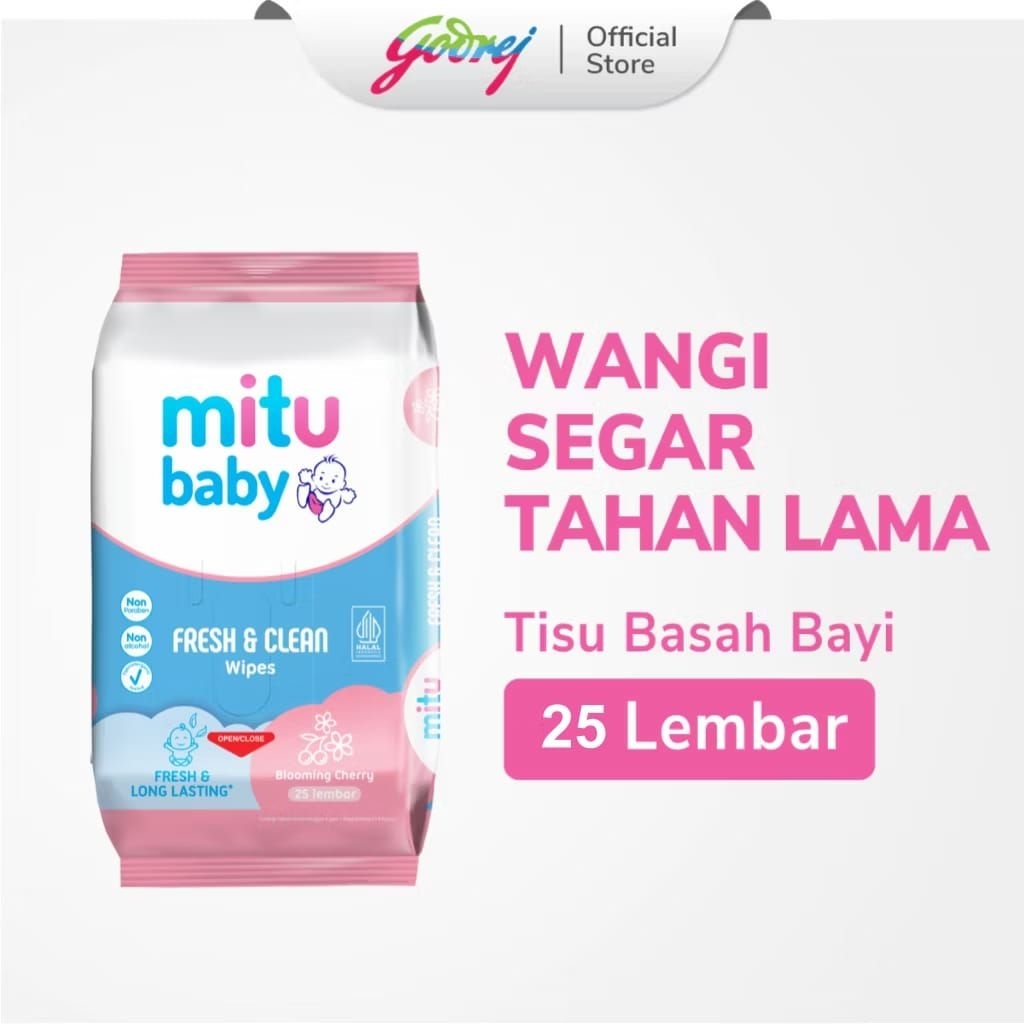 TISSU BASAH MITU 25 LEMBAR BLOOMING CHERRY