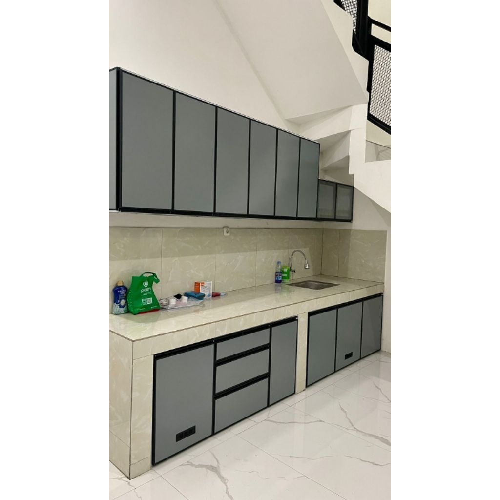 kitchenset kabinet aluminium frameless