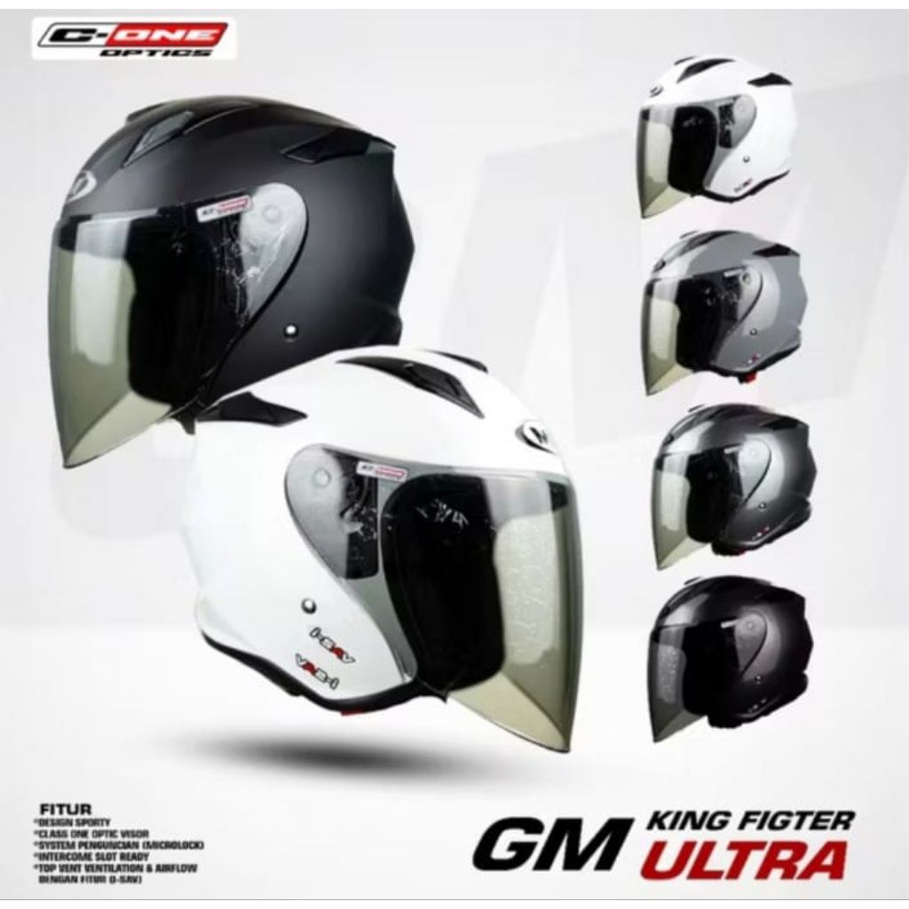 HELM GM KING FIGHTER ULTRA SOLID FULL WARNA ORIGINAL