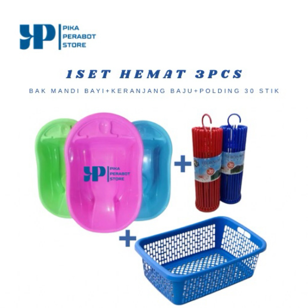(COD)Paket Hemat Bak Mandi Bayi 3in1 30 Stik