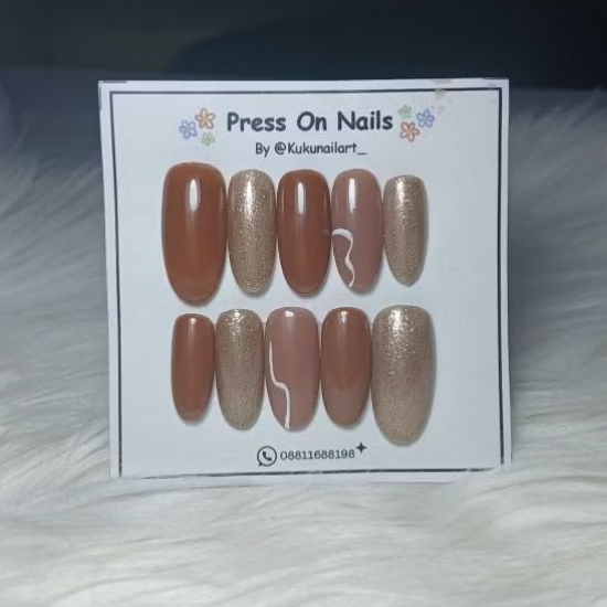 Press On Nails | Nude Nails | Glitter Nails | Simple Nails | Custom Nails