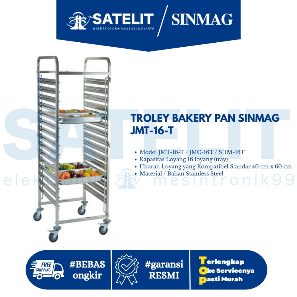 TROLEY BAKERY PAN SINMAG JMT-16-T