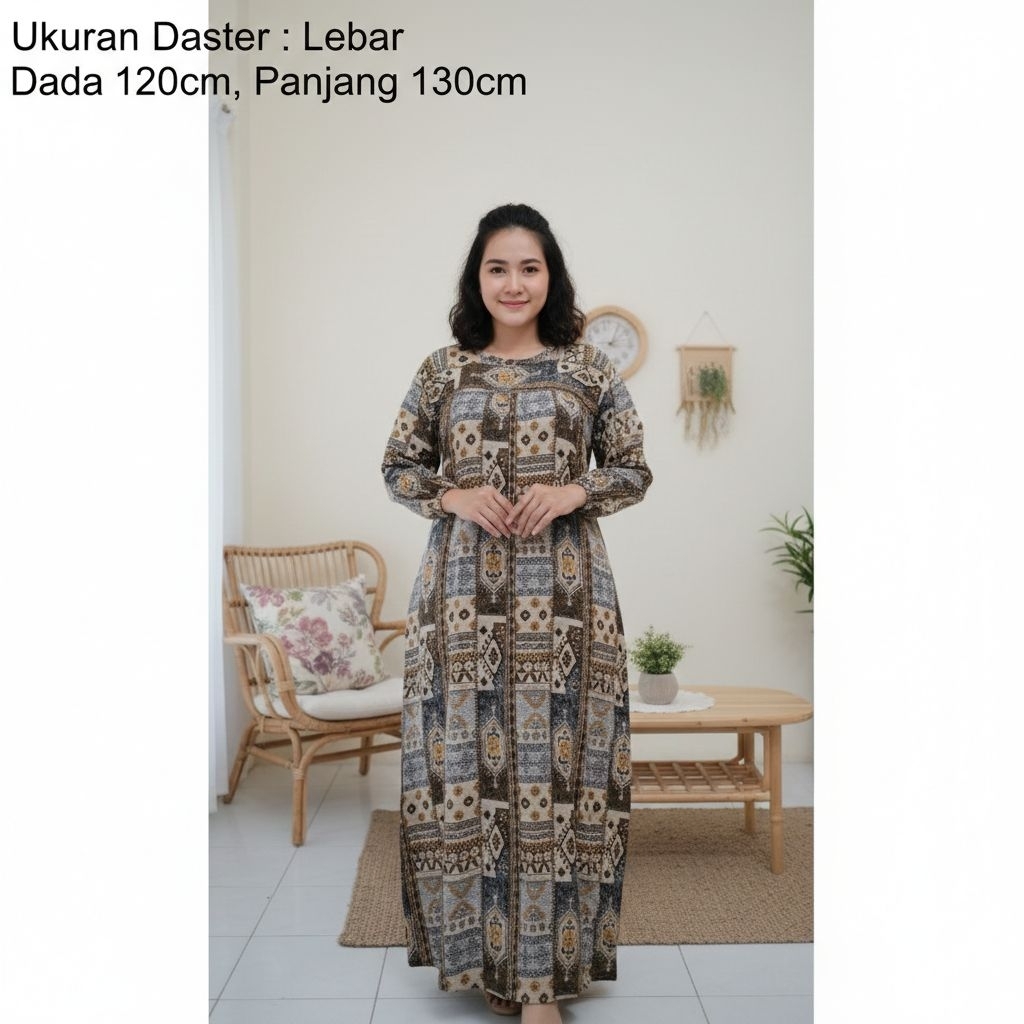 Gamis Daster Lengan Panjang