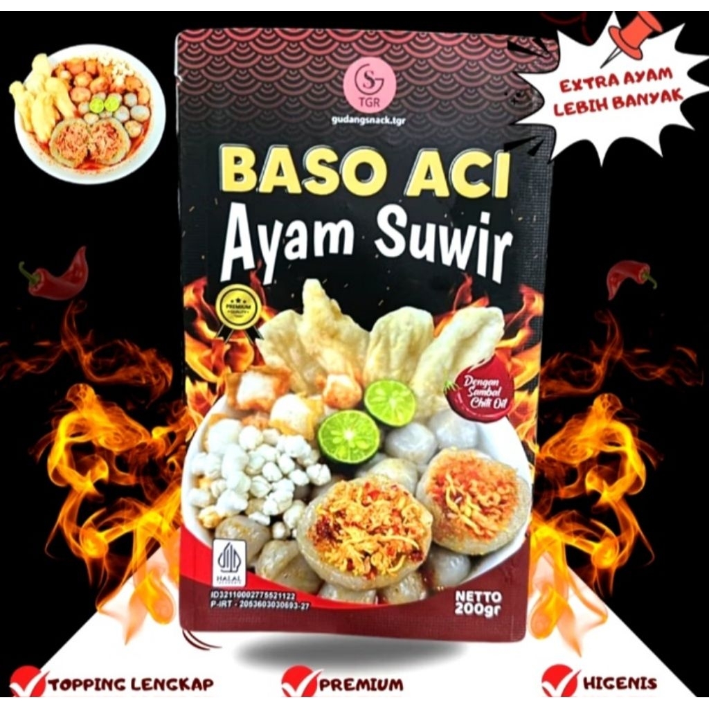 Baso Aci Ayam Suwir Pedas