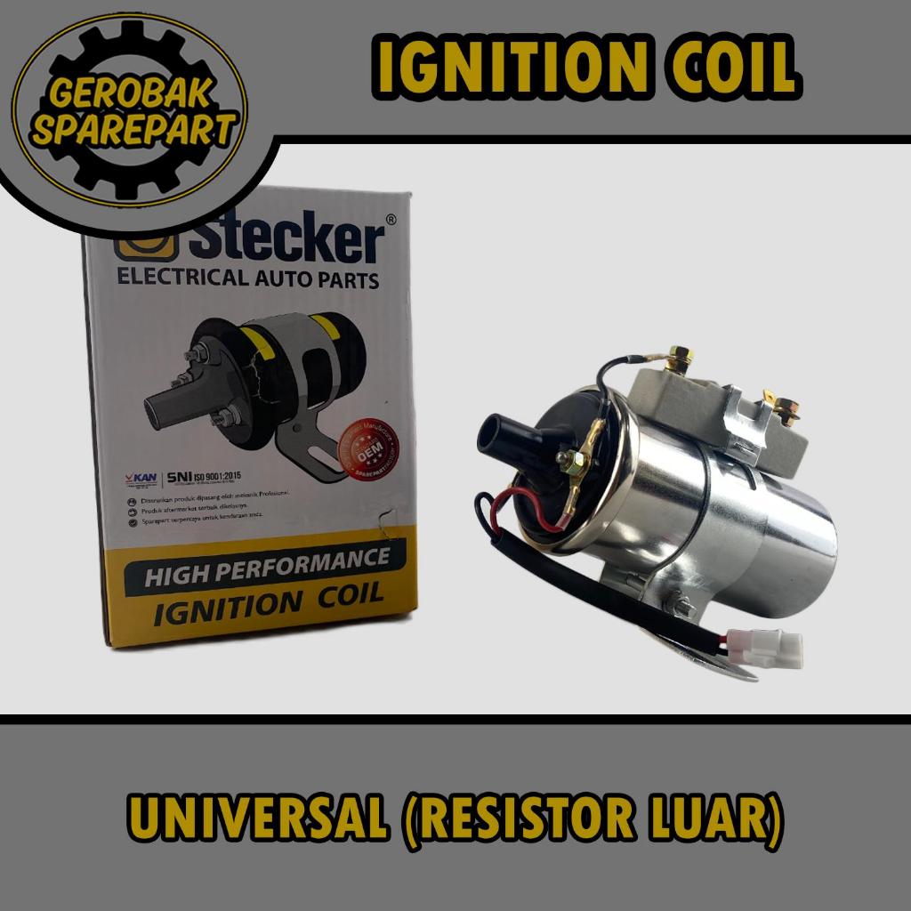 Ignition Coil Koil - Coil Botol Universal (Resistor Luar) Stecker