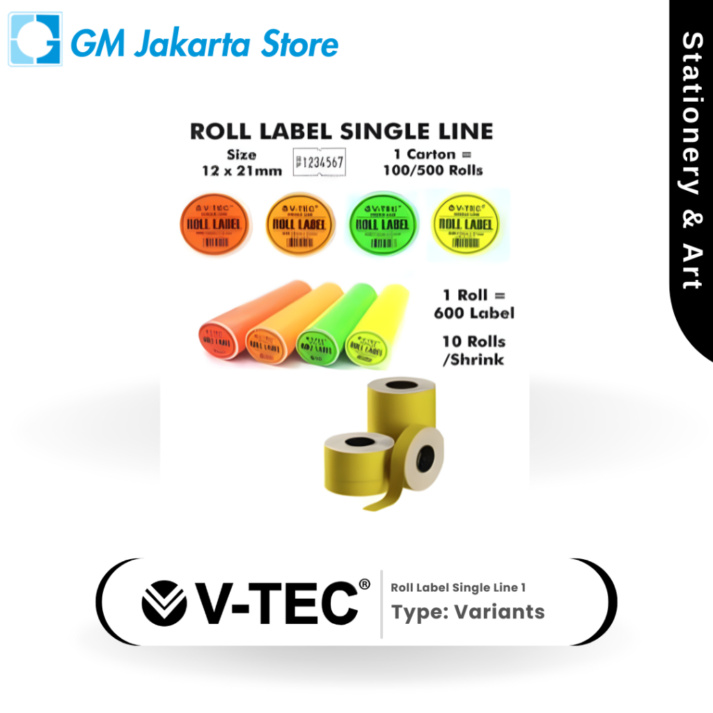 V-TEC Roll Label Single Line