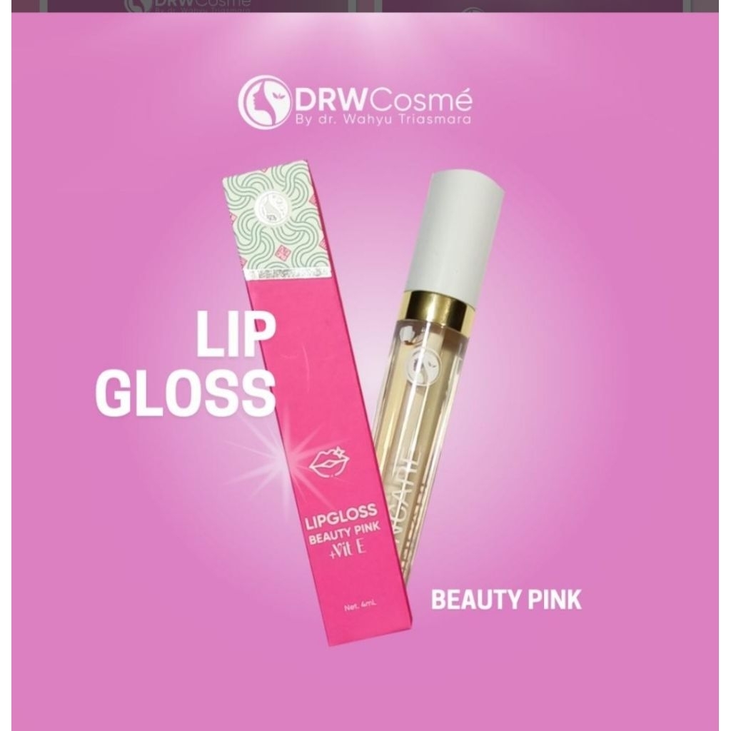 lip gloss beauty pink + vit E