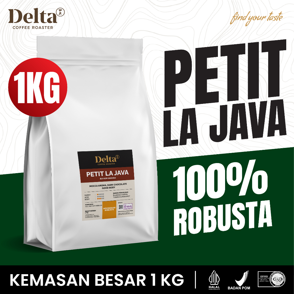 Kopi Robusta Java Wash Process Medium to Dark Roast 1kg - Bubuk Kopi