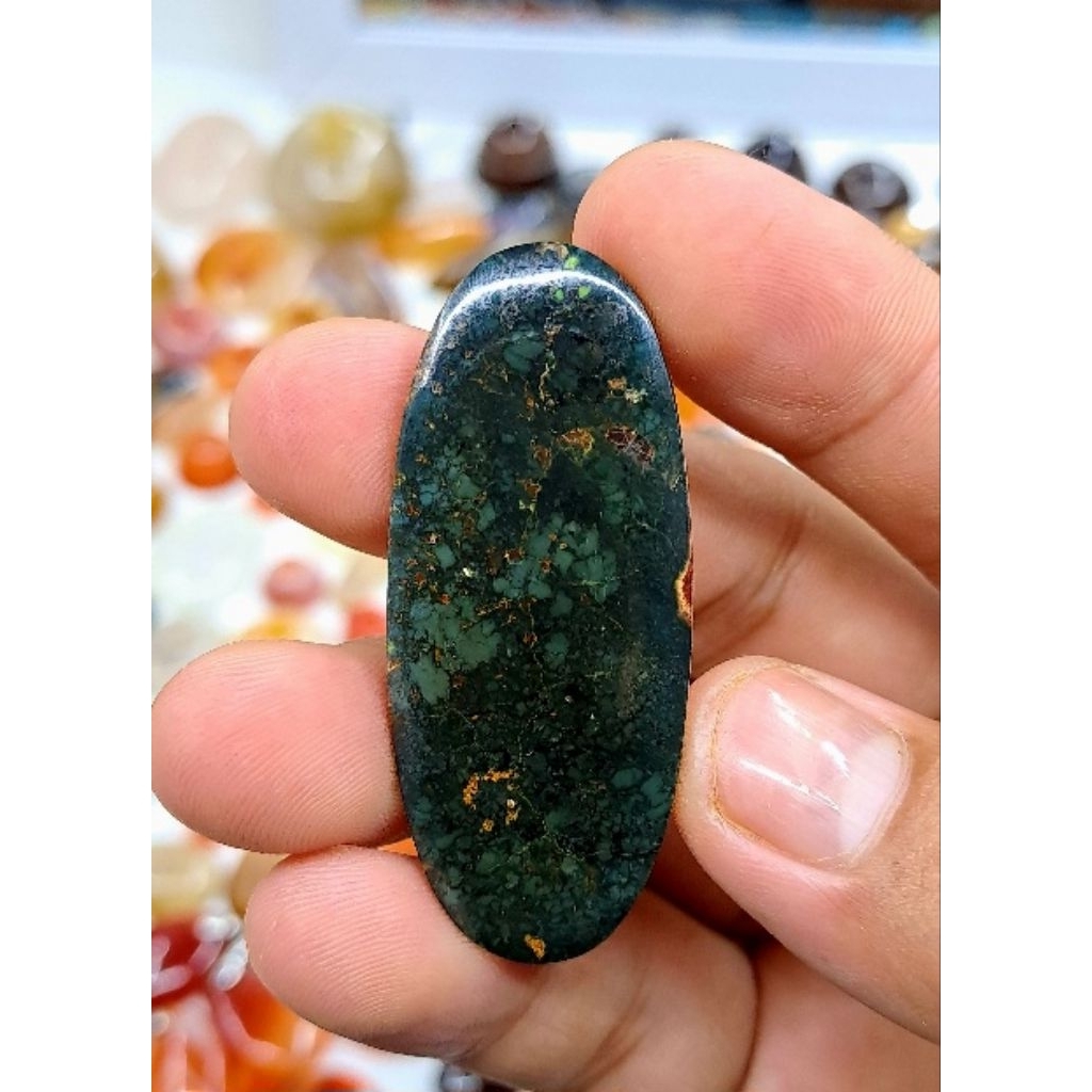 batu turquoise deep green lonjong