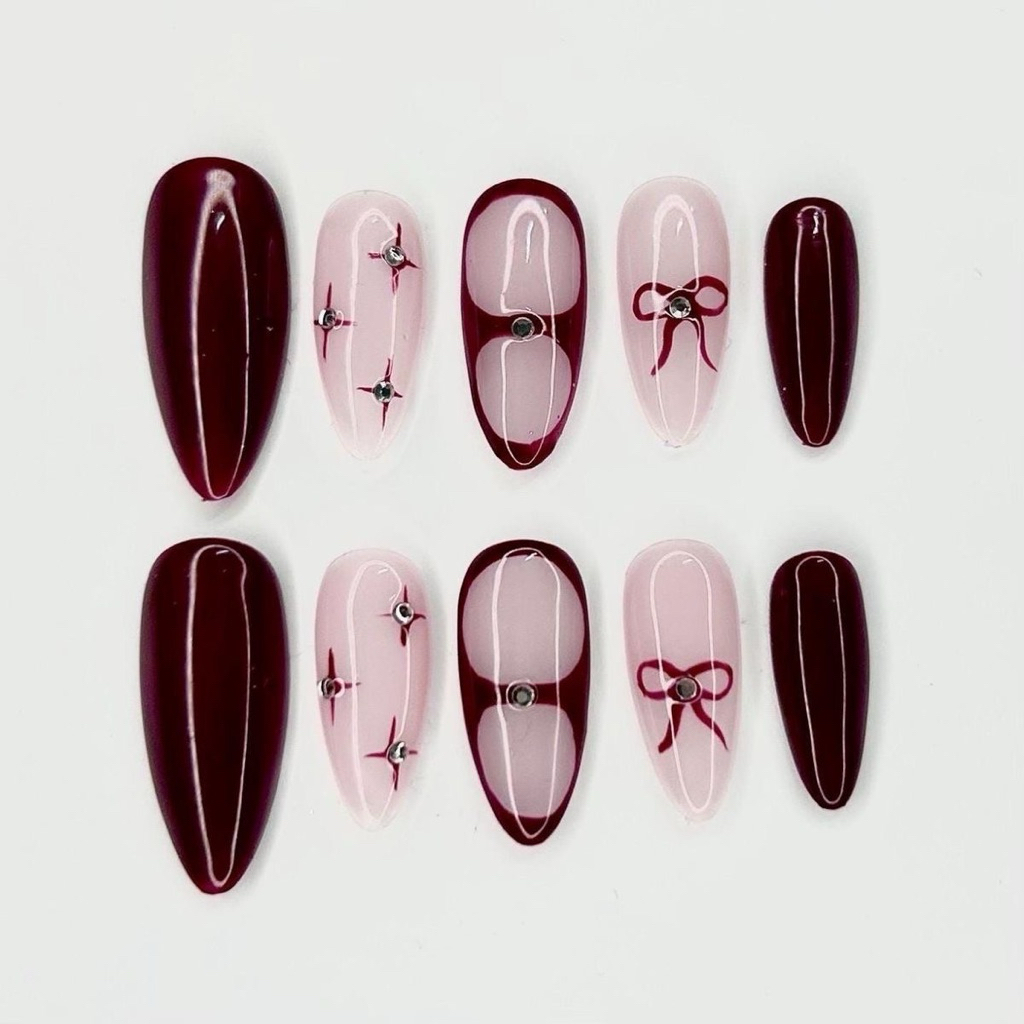 ribbon press on nails