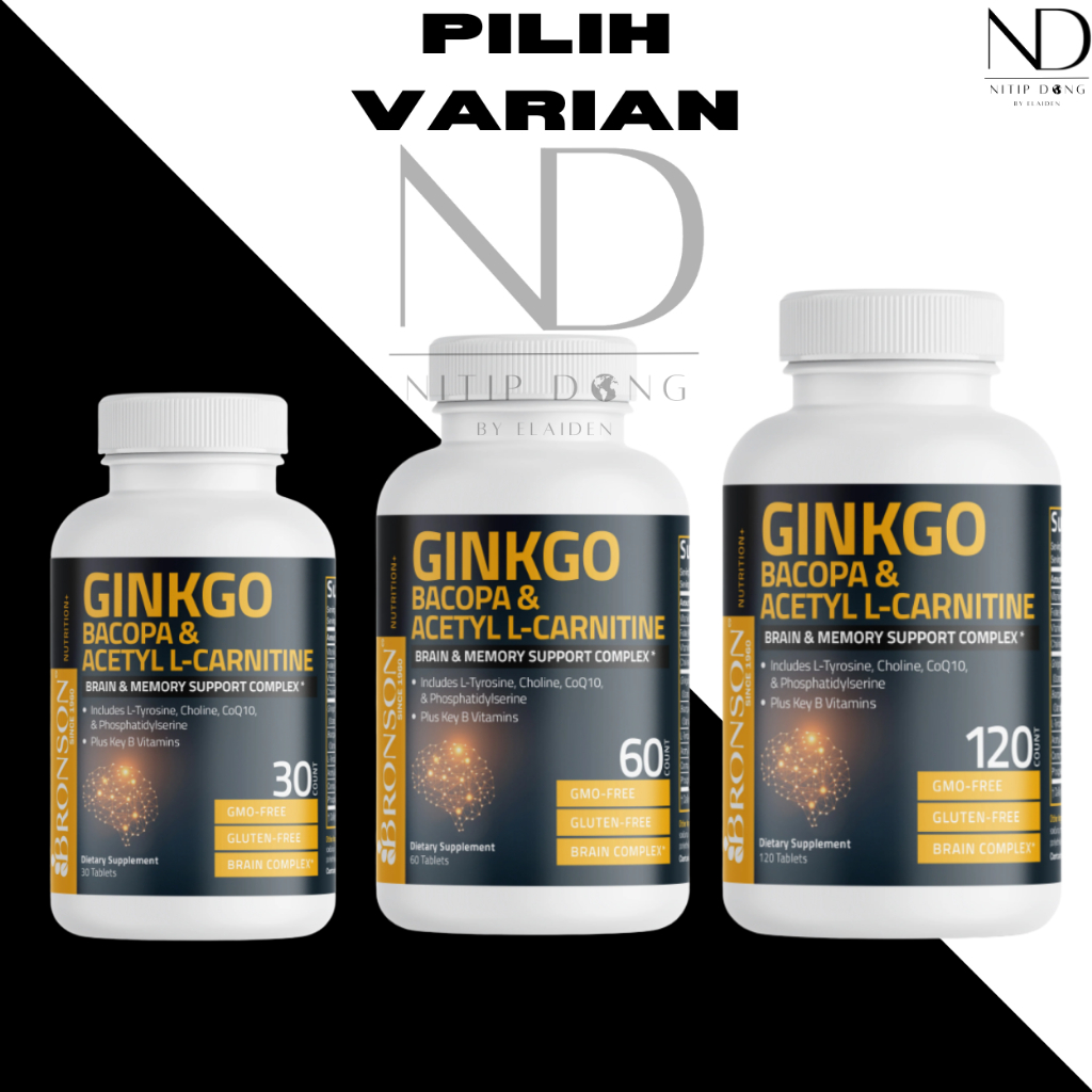 Ginkgo Bacopa & Acetyl L-Carnitine Bronson - Brain & Memory Support Complex