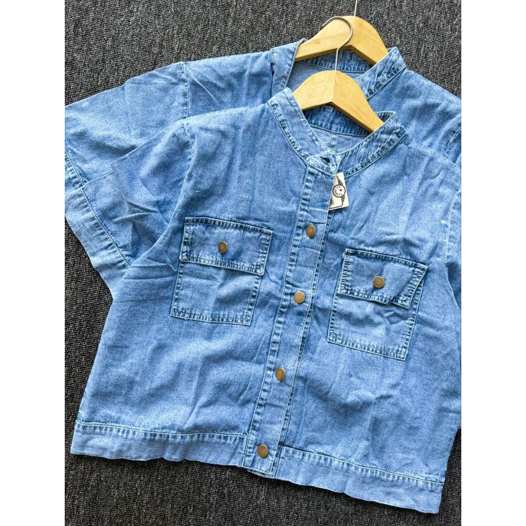Denim Button Top