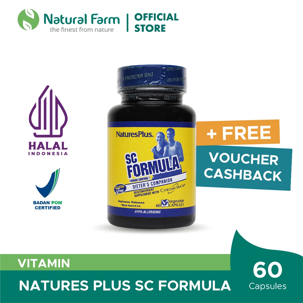 Natures Plus SC Formula Sugar Control - 60 Capsules