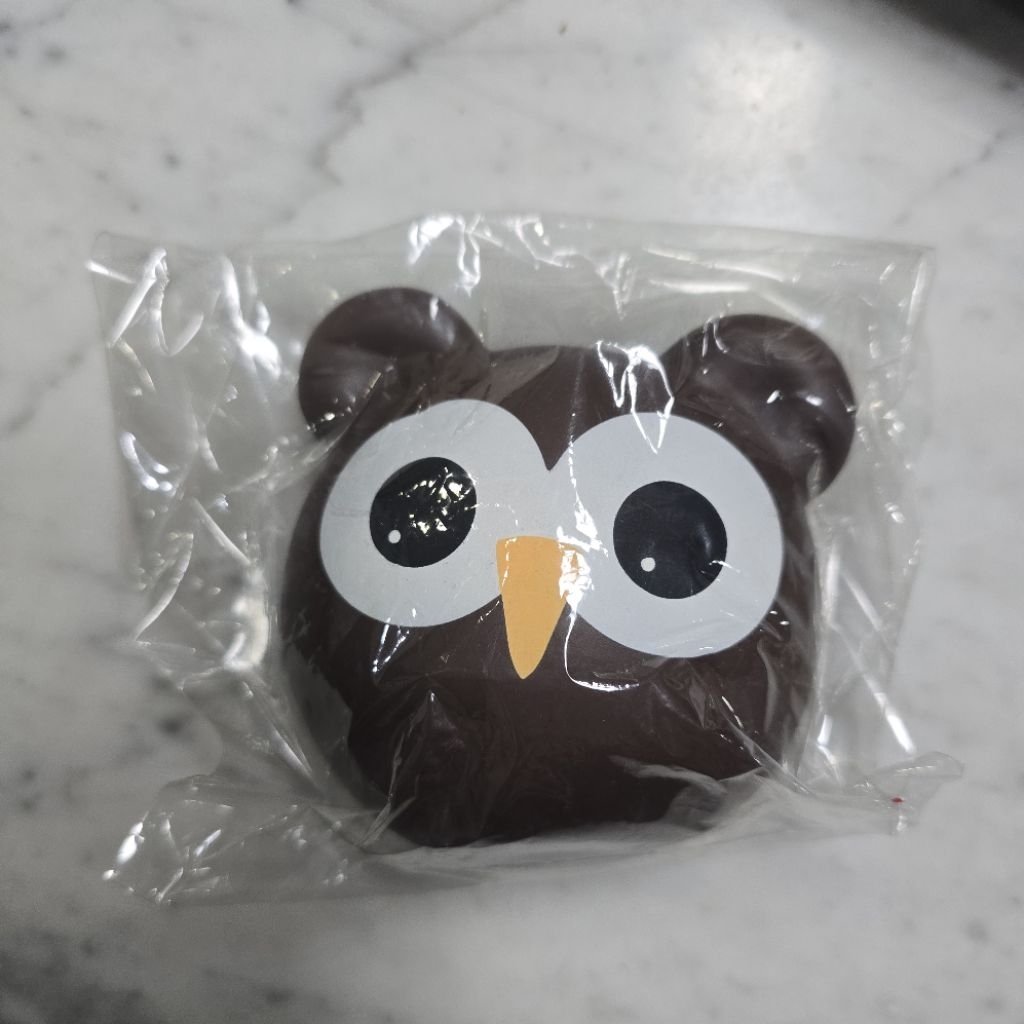 Owl brown bread squishy preloved, mainan anak