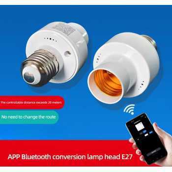 Fitting Lampu Soket Pintar Adapter Smart Lamp Bluetooth App E27