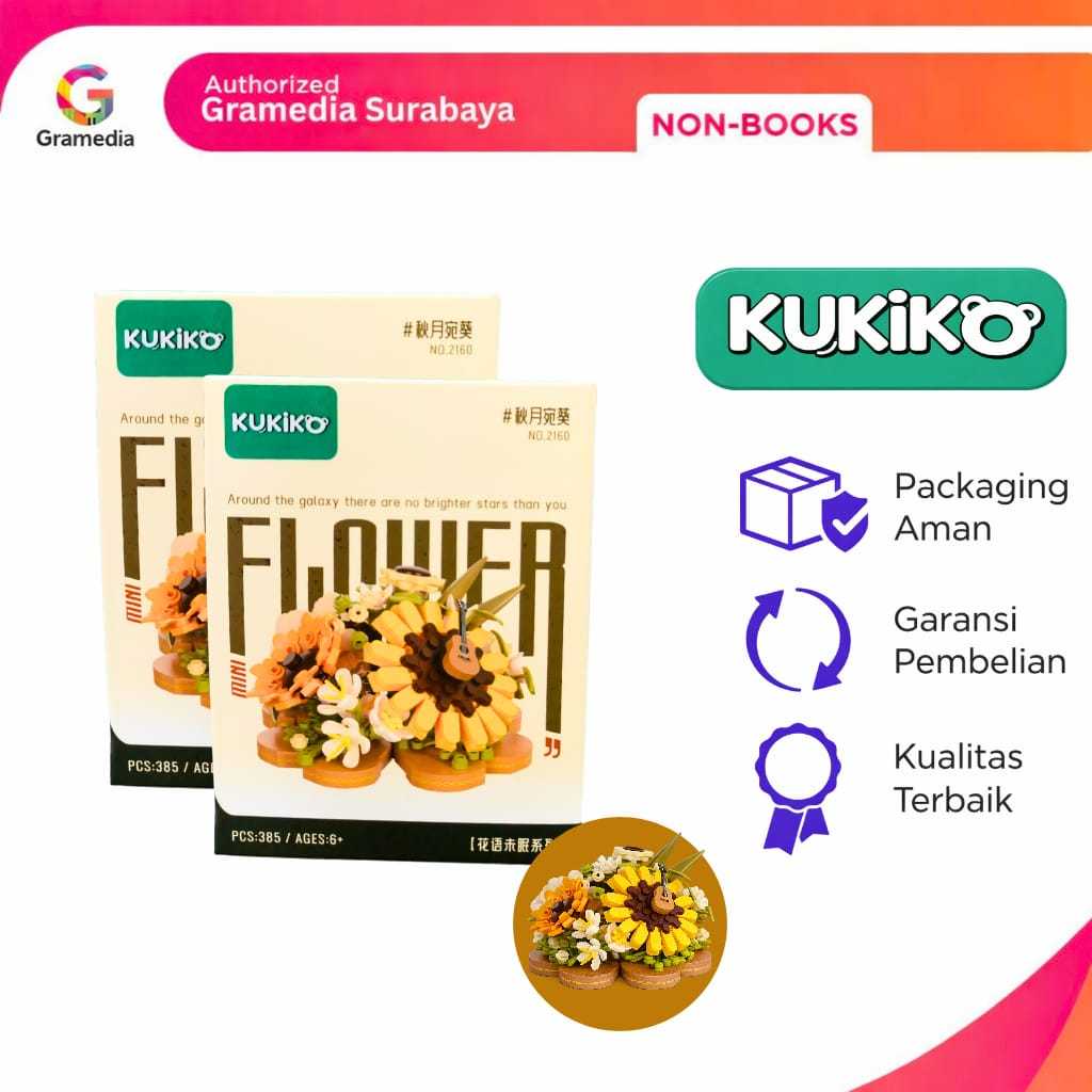 Gramedia Surabaya - KUKIKO SUNFLOWER BRICKS SET (385PCS) 2160
