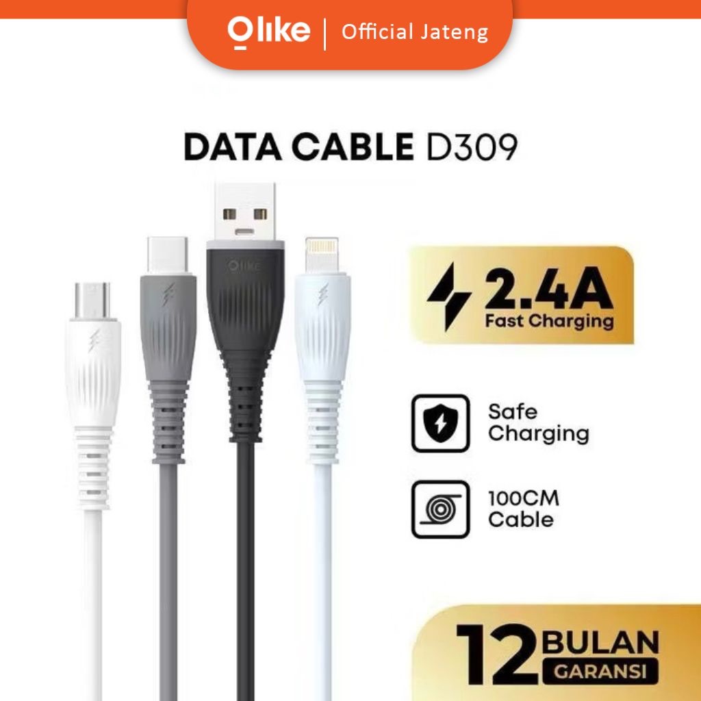 OLIKE Kabel Data D309 PD2.4A Fast Charging Cable Micro / Type C / Lightning