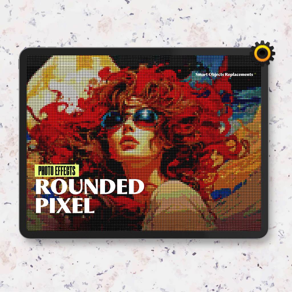 Photoshop Template - Rounded Pixel Photo Effect