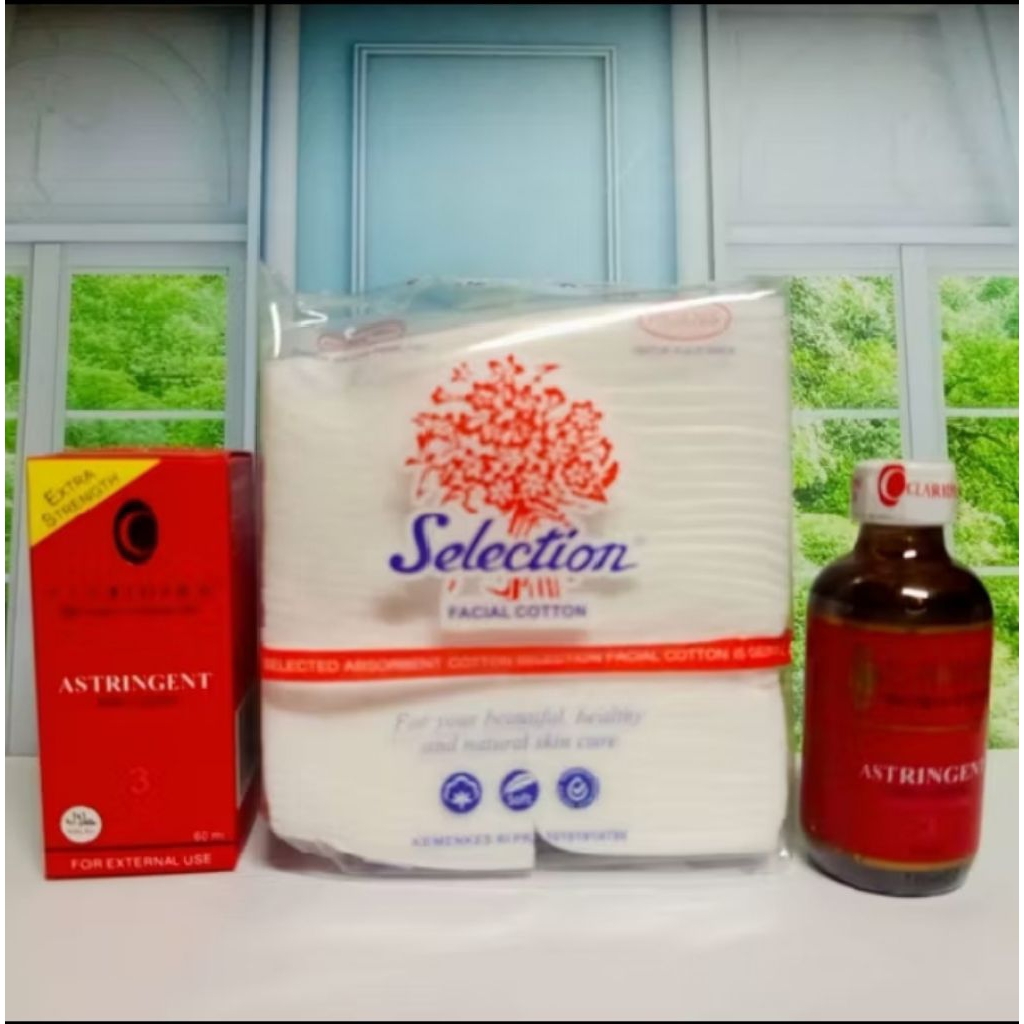 Paket Toner Claridem astringent Dan Kapas Selection